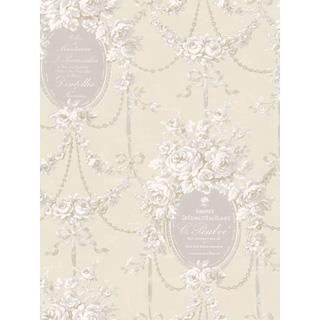 Seabrook Designs HE50009 Heritage Acrylic Coated Floral Wallpaper